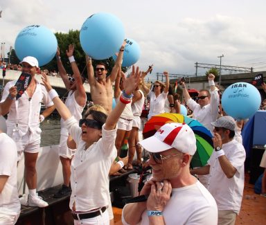 Iran Boat in Amsterdam Canal Pride 2018 Photo: Parisa Akbarzadeh - (CC) JoopeA